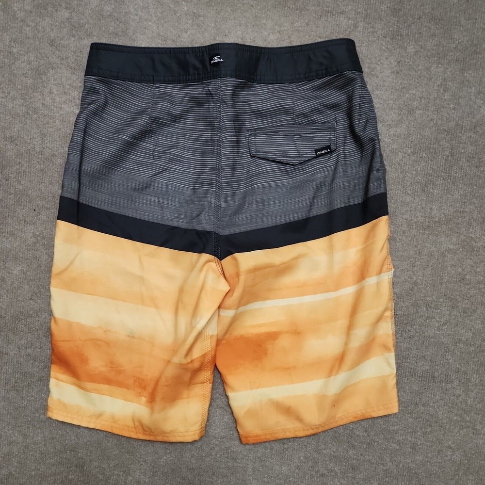 ONeill Boardshorts Breaker Mens 30 Gray Orange Swim Trunks Pocket Below Knee NEW - Picture 6 of 8